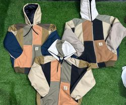 Carhartt Style Rework patchwork hooded  Jackets