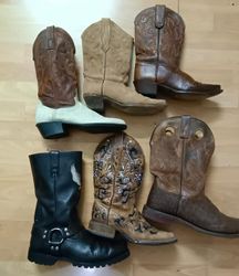 G0121 Vintage Leder Cowboy Stiefel - 24 Stück