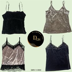 Y2K Vintage Velvet Cami Tops (GRV-1-003)