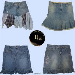 Vintage Y2K Denim Midi Skirt Collection (GRV-12-00..