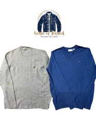 Lacoste half button and cable knit wear sweater