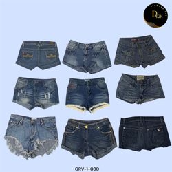 Retro Y2K Denim Macro Mini Shorts for Trendy Looks..