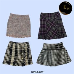 Fashion Forward Y2K Wool Mini Skirts(GRV-1-037)