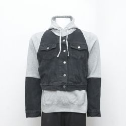 Rework Denim Patch Hoodies