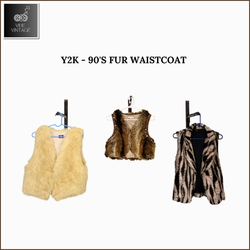 Y2k - 90's FUR WAISTCOATS - 10 PCS