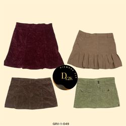 Vintage Y2K Corduroy Midi Skirt (GRV-1-049)