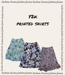 Y2k floral printed skirt (FF-439)