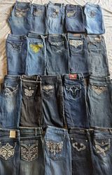 Denim embroidered pants 20 pieces