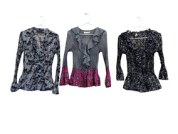Black sheded elegant blouses/tops - 12 pcs - jan16..