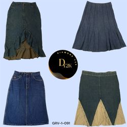 Y2K Denim Dream: Vintage Midi Skirt Collection (GR..