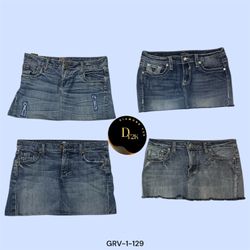 Y2K Vintage Denim Mini Skirt (GRV-1-129)