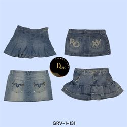 Classic Y2K Denim Mini Skirt (GRV-1-131)