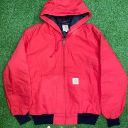 Carhartt rework style red hoodie jacket