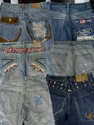 Y2k Hip Hop Baggy Jeans 20 Pcs (C23)