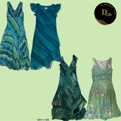 Vintage Y2K Green Poly Dress – Retro Chic (GRV-1-1..