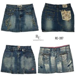 Y2K Unique IT Girl Denim Mini Skirts (RE-397)