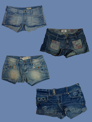 Shorts en denim rétro Y2K (TS-224)