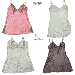 Y2K Soft Silk Slip Tops (RE-398)