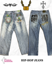 Hiphop jeans including Coogi, Avirex, Karl Kani an..