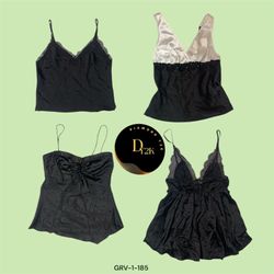 Y2K Schwarze Cami Tops - Trendy & Vielseitige Esse..