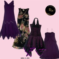 Retro Purple Poly Y2K Dress (GRV-1-213)