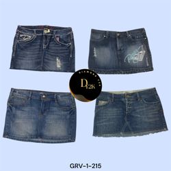 Retro Vibes: Y2K Denim Mini Skirts"  (GRV-1-215)