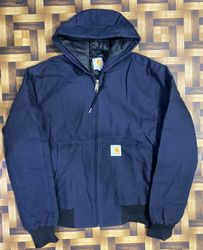 Carhartt rework style blue hoodie jacket