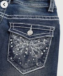 Y2k embroidered Flare Jeans 50 Peice