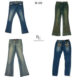 Jeans de Denim Estilo Único Y2K (RE-429)