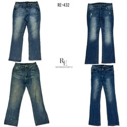 Y2K Flared Embellished Jeans (RE-432)