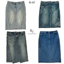 Saia de Denim Estilo Único Y2K (RE-437)