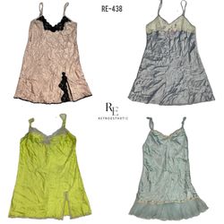 Y2K Dreamy Silk Slip Dresses (RE-438)