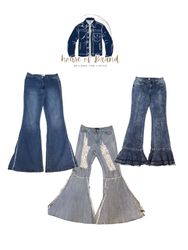 Y2k Beautiful style flare jeans