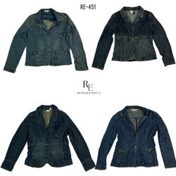 Y2K Denim Blazer Jackets (RE-451)