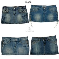 Y2K Cyber Girl Era Denim Mini Skirts (RE-454)