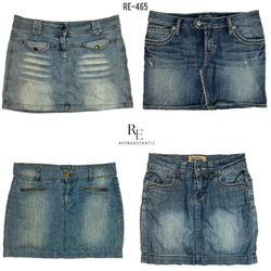 Y2K Denim Unique Mini Skirts (RE-465)