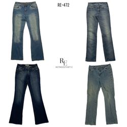 Y2K Flared Embellished Jeans (RE-472)