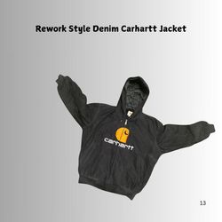Rework Style Denim Carhartt Jackets Black