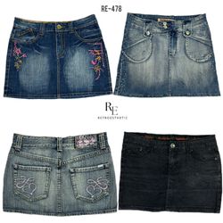 Y2K Unique Denim Mini Skirts (RE-478)