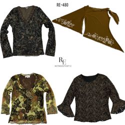 Y2K Earthy Tone Full Sleeve Tops (RE-480)