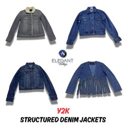 Jaquetas de Denim Estruturadas Y2K - 08 peças - EV..