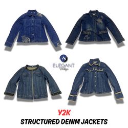 Jaquetas de Denim Estruturadas Y2K - 12 peças - EV..