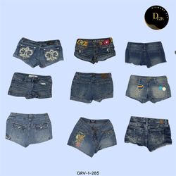 90s & Y2K Simple Denim Mini shorts (GRV-1-285)