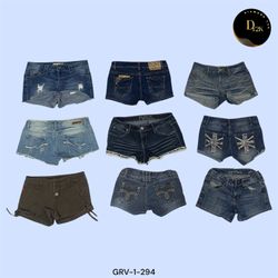 Shorts Mini de Denim Retrô – Estética dos Anos 90 ..