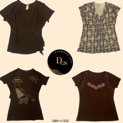 Retro Brown Poly Blouse – Perfect for Any Occasion..