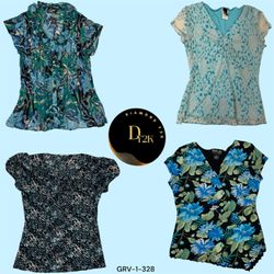 Blusa Azul de Poliéster – Vibes Nostálgicas, Estil..