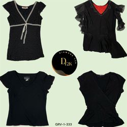 Blouse Poly Noir Élegante - Parfaite pour les supe..