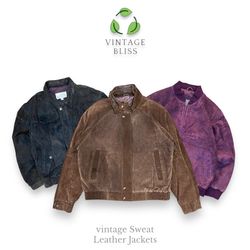 Vestes en cuir vintage à sweat