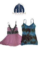 Linda lingerie e vestido slip no estilo y2k.