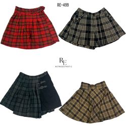 Y2K Tartan Pleated Skirts (RE-499)